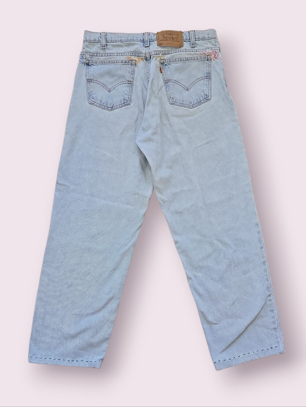 Vintage Levi's Sashiko Mended 550 Orange Tab Jeans